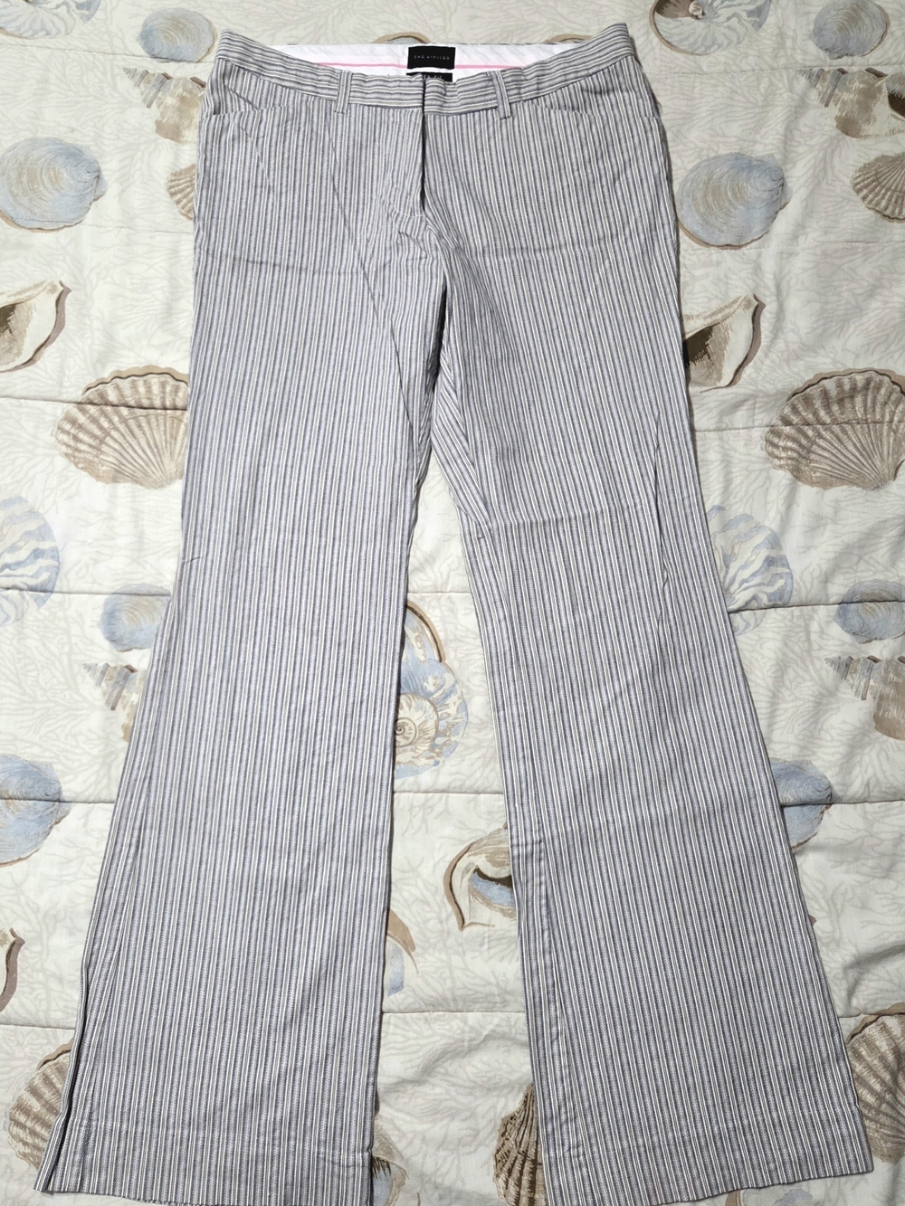 The Limited Women's Pinstripe Wide-Leg Pants - Navy/White/Tan, Size 6